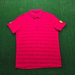 Puma Polo Shirt Mens‎ Large Red Short Sleeve Ferrari Collab Golf Casual Preppy